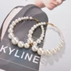 Oversized Artificial Pearl Big Ear Hoop - Image 3